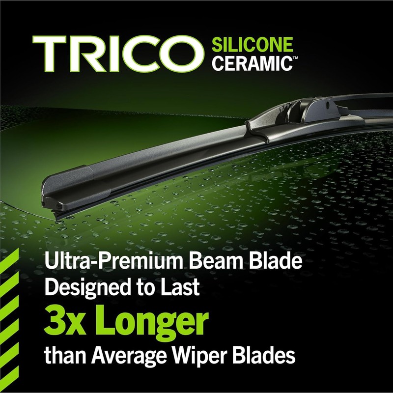 TRICO Silicone Ceramic Automotive Replacement Windshield Wiper Blade, Ceramic Coated