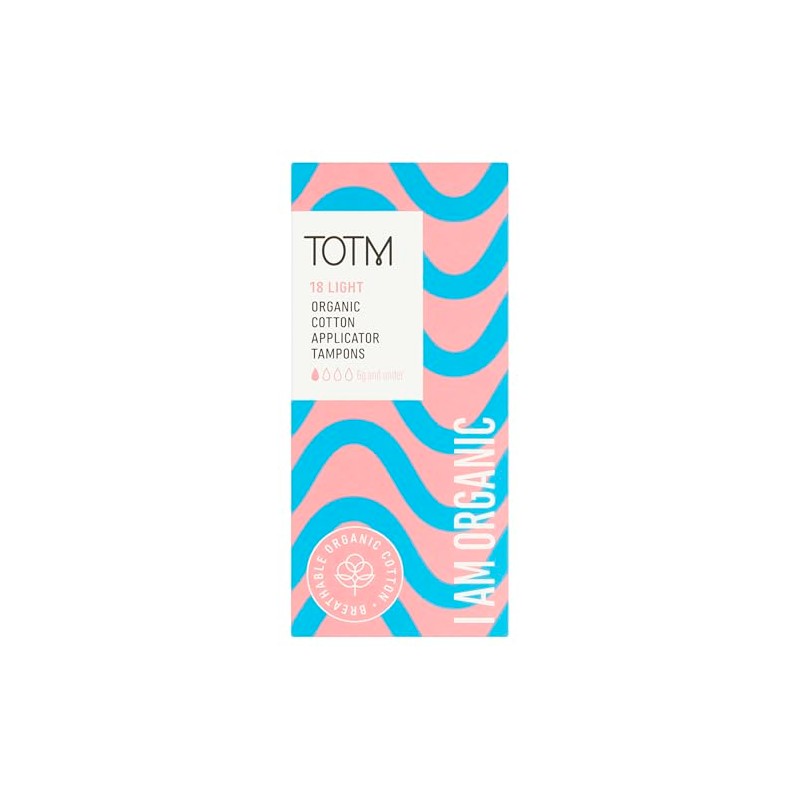 TOTM Organic Cotton Light Applicator Tampons, Pack of 18