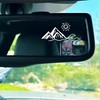Set 3Pcs Mountain Sun Wave Rearview Mirror Decal Summer Nature