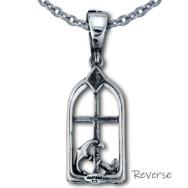 NAUTORA Cross, Anchor and Dove Addiction Recovery Support Pendant in Sterling Silver with Necklace Chain -Sobriety Jewelry Gift