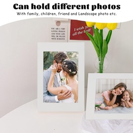 JMUQ 100 Pack Paper Picture Frames 4x6, White Picture Frames Cardboard Pictures Frame with Easel, Bulk Paper Pictures Frame for Wedding, Graduation, DIY Classroom Crafts