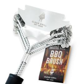 Bristle-Free BBQ Grill Brush | Safe & Rust-Free Stainless Steel Cleaner | Heavy-Duty Barbecue Tool for Outdoor Gas, Charcoal & Electric Grates | Easy-Grip Handle, Durable, Ideal for All Grill Types