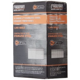 Freeman SSSF16-2 16 Gauge 2" Stainless Steel Straight Finish Nails (1, 000Count)