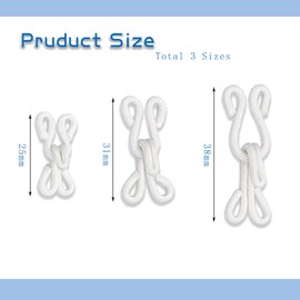 TTFdacai 30 Sets Covered Hook & Eye Sewing, Hooks and Eye Polyester Covered Sewing Hooks & Eye Closure for Clothing Bra Fur Coats and Jackets