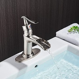 Brushed Nickel Basin Faucets Bath Basin Sink Mixer Taps Bathroom Brass Taps Black Brozne Faucet Basin Cold Hot Water Mixer Taps(Brushed Nickel A)