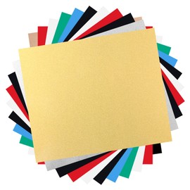 HTVRONT Heat Transfer Rubber Sheet Iron Printing Sheet, Assorted Colors, Set of 10 Sheets in 7 Colors, 1 Teflon Sheet, PU Material, For DIY, Approx. 9.8 x 11.8 inches (25 x 30 cm), T-shirt, Cloth, Clothing, Textile, Washable