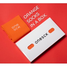 ONESCK Super Soft Cotton Dress Socks Vibrant Plain Colours for Men (Orange, 7-12)