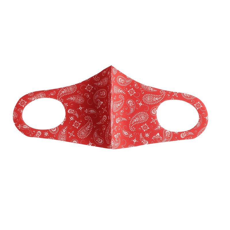 Komonee Face Mask Washable Reusable Red Paisley Dustproof Cloth Mouth