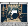 CORFOTO 7x5ft Fabric Microphone Backdrop Photography Professional Condenser Studio Microphone
