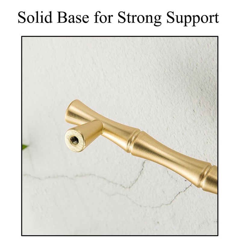 TopHomer Model B, 6Pcs Gold Brass Bamboo Knob, Zinc Alloy