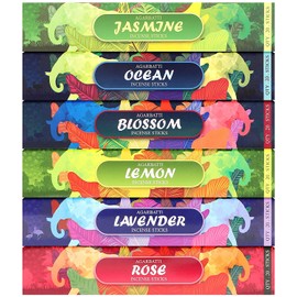 Incense Sticks Set of 120 Ocean Lavender Jasmine Rose Lemon Flower for Aromatherapy, Meditation, Yoga