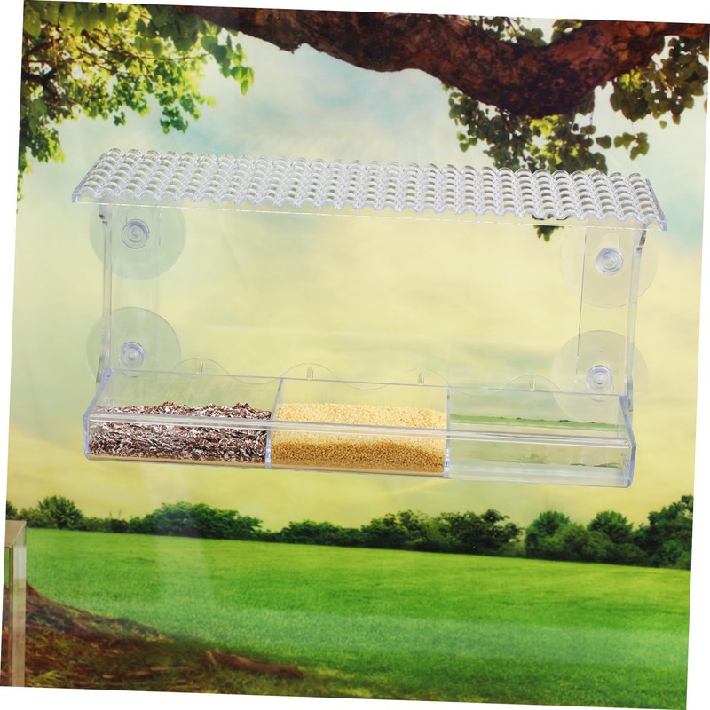 Abaodam Window Bird Feeder with Suction Cups Clear Outdoor Bird