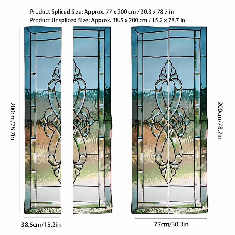 2Pcs Glass Door Sticker Self Adhesive Water Resistant Wall Sticker