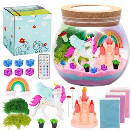 DAOUZL Unicorn Craft Set, Craft Set Children's Toy, DIY Unicorn Night Light, Birthday Gift Ideas, Night Light, Unicorn Terrarium Set, Unicorn Gifts for Girls 4 5 6 7 8 9 10 11 12 Years