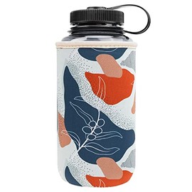 YR Reusable Neoprene Insulator Sleeve Holder for Nalgene Water Bottle, Water Bottle Cooler for Nalgene, Water Bottle Sleeve fits Nalgene (Leaf, 32oz)