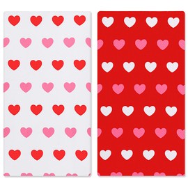 JarThenaAMCS 2Pcs Valentine's Day Hand Towels Romantic Love Heart Cotton Bathroom Towel Red White Dish Towel for Wedding Drying Cleaning Cooking, 13.7 x 29.5 Inch