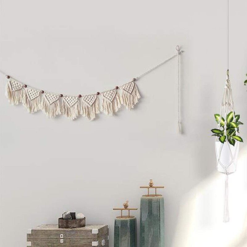 Gadgetman Macrame Weave Wall Hanging Fringe Garland Banner Macrame Tapestry