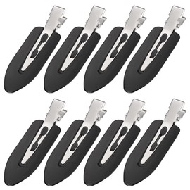 8Pcs No Bend Hair Clips - Creaseless Hair Clips Styling Duck Bill Clip No Dent Alligator HairBarrettes, Small Gifts for Women Girl Salon Hairstyle Hairdressing Bangs Waves Makeup, Black
