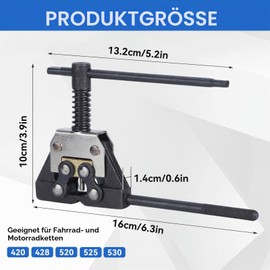Chain Breaker Tool, 420-530 Pitch Rivet Tools, Metal Chain Breaker Splitter, Black Link Removal Cutting Tool For ATV Motorcycles