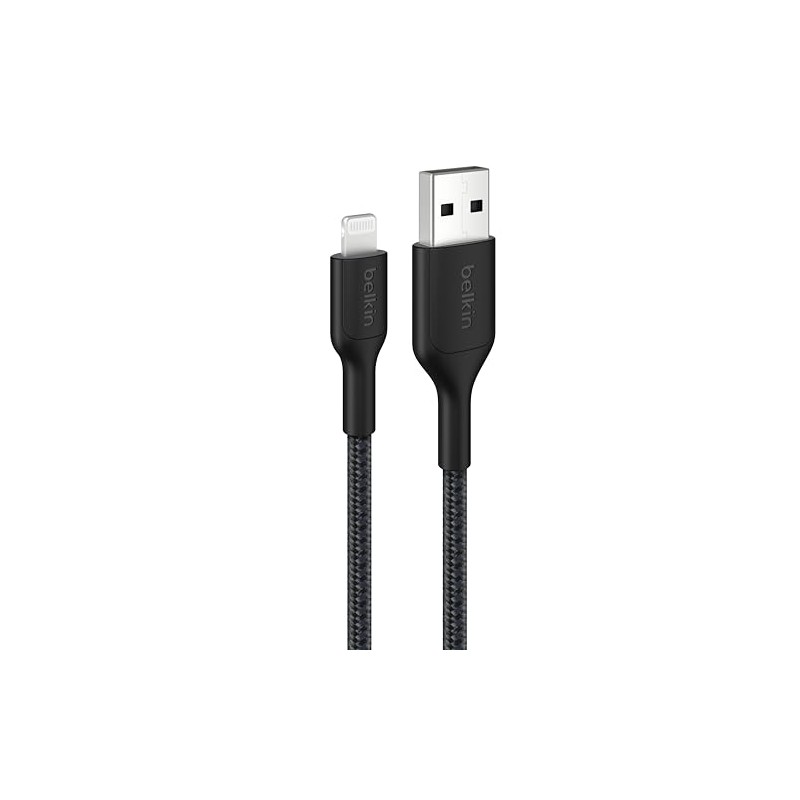 Belkin USB-A to Lightningケーブル 編組PCR 1M ブラック CAA020fq1MBK