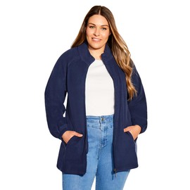 Avenue Women's Plus Size Jacket - Polar Fleece Zip