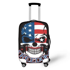 Ystardream American Flag Skull Luggage Covers 20 inch Custom Luggage Cover for Women Men Washable Suitcase Protector Luggage Suitcase Protective Cover Accessories