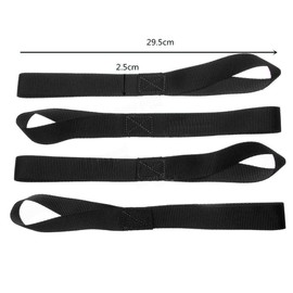 JNNJ Pack of 8 Nylon Fastening Straps, Soft Loops, Tension Straps, Durable Soft Loops, Lashing Loops, Load Straps for Motorcycle, Car, Dirt Bike, ATV, UTV Transport (Black)