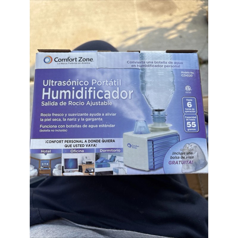 Comfort Zone portable ultrasonic humidifier CZHD20 complete w/box tabletop EWC