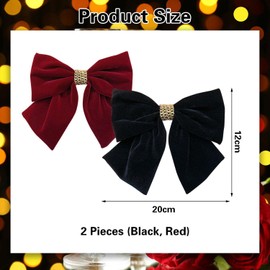 Pack of 2 Bow Hair Clips, Large Bow Hair Clips, Plain Ponytail Hair Clips, French Hair Clips, Cute Girls Hair Clips, Matching Gifts for Girls