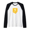 University Varsity-Gold Wavy-Block Face University Yellow Raglan Baseball Tee