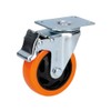 Surtek RV6B Rodaja de PVC naranja giratoria con freno 2-1/2"