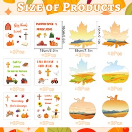 Lovarywow Christian Fall Crafts for Kids - 36PCS Fall Religious Faith Crafts, Harvest Pumpkin Maple Leaf Autumn Cardboard Art Kits, Thanksgiving Decorating Stickers DIY Ornaments for Classroom