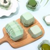 Whaline 500Pcs Sage Green Mini Square Cupcake Liners Disposable Paper