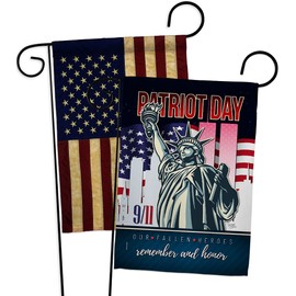 Our Fallen Heroes Garden Flag - Pack Armed Forces Service All Branches Support Honor United State American Military Veteran USA Vintage Applique - House Banner Small Yard Gift Double-Sided 13 X 18.5