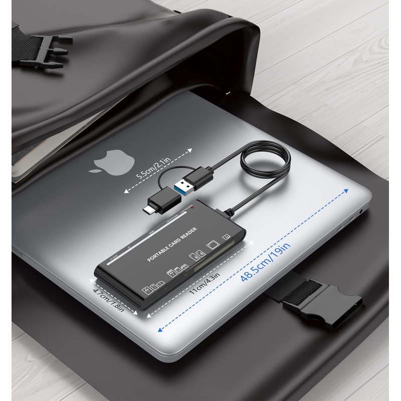 USB C USB3.0 Multi Card Reader SD/TF/CF/Micro SD/XD/MS 7 in