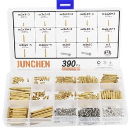 390pcs Round Knurl Brass Standoff M2 Assortment Kit