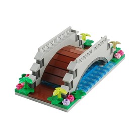 BAENRCY Arch Bridge Pond Building Blocks Fountain Sencery Accessories Street Set Building Bricks Kit DIY Building Set Compatible All Major Brands (Small)