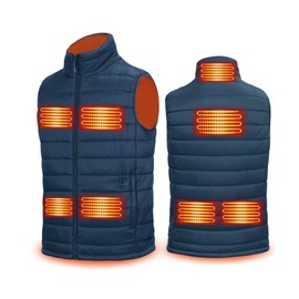uupalee Men's Heated Vest Outdoor Lightweight Warm Heating Clothing with Battery Pack Navy 3XL