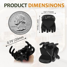 Coufce 24 Pcs Mini Claw Clip Black Tiny Hair Clips Plastic Mini Hair Claw Clips