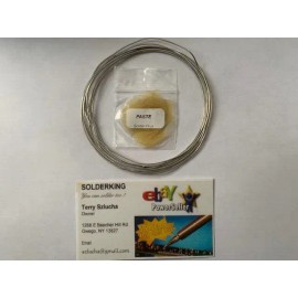 Indium .020 - Silver Solder 3% Silver  50 inches Length  Free Packet of FLUX included