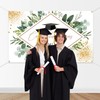 Mocsicka Graduation Backdrop Greenery Leaves Trencher Cap 2025 Graduation Party