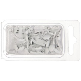 Rayher Brads "Rund", 4 mm + 8 mm ø gemischt, Farbe weiß, Blisterbox 75 Stück, Mini-Brads für Scrapbooking und zum Basteln, Musterklammern, Spreizklammern, 7871602