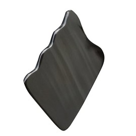 LABRIMP Placa raspadora de cuerno negro natural, herramienta de masaje ondulada, para masaje de belleza en casa y SPA