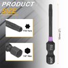 sourcing map 2pcs T10 Torx Head Impact Screwdriver Bits 1/4"