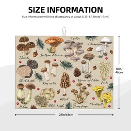 Mushrooms Dish Drying Mats 18x24inch Mushroom Draining Pad Absorbent Quick Dry Dishes Drainer Microfiber Kitchen Pads For Counter Pine Cones Tree Holiday Harvest Decorations Rack Pad Dish Dryer Gift