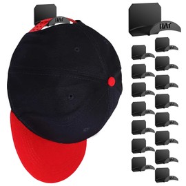 joyliveCY joyliveCY Hat Racks for Baseball Caps, Fashion Self-Adhesive Hat Hooks for Boys Girls Room Decor, Hat Hanger for Boys Room Decor, Hat Display for Home Decor (Black, 16PACK)