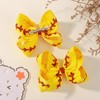 2 Pack 4.5" Softball Hair Bows for Girls, Yellow Grosgrain
