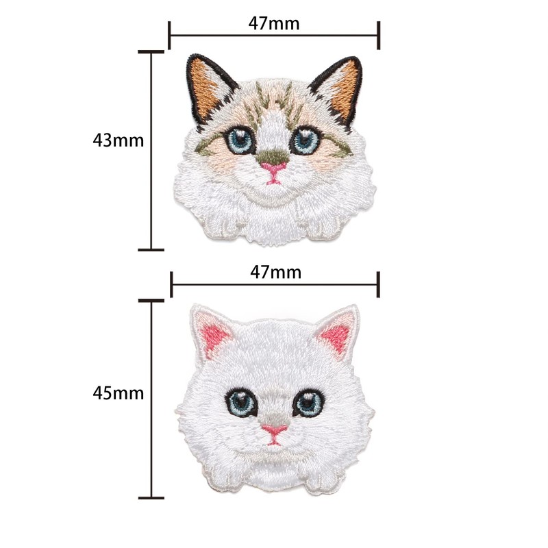 SSYSSY Embroidery Patch Iron-On Dual Purpose Type Cartoon Cat 2