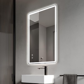 Niccy Led Mirror for Bathroom, 36"x24" Frameless Frontlit and Backlit Mirror for Wall Lighted Mirror with Bedroom 3 Color, Defogger, Explosion-Proof, HD Glass, IP65 Vanity Mirror Horizontal/Vertical