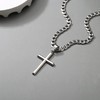 Kakonia 925 Sterling Silver Cross Pendant Necklace for Men Women